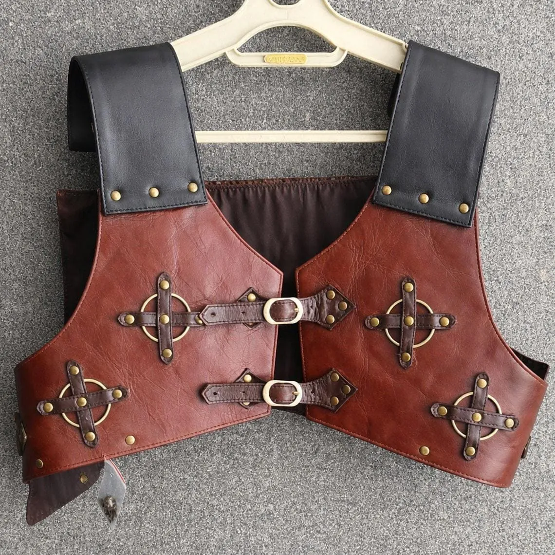 Brown Leather Medieval Armor Vest