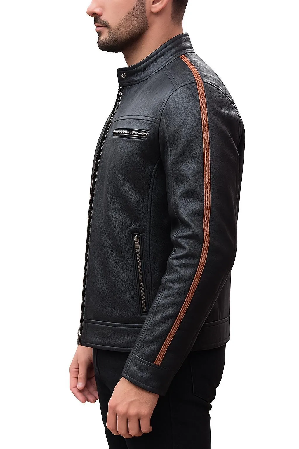 Custom Vintage Leather Jacket Personalized Menswear, view 4