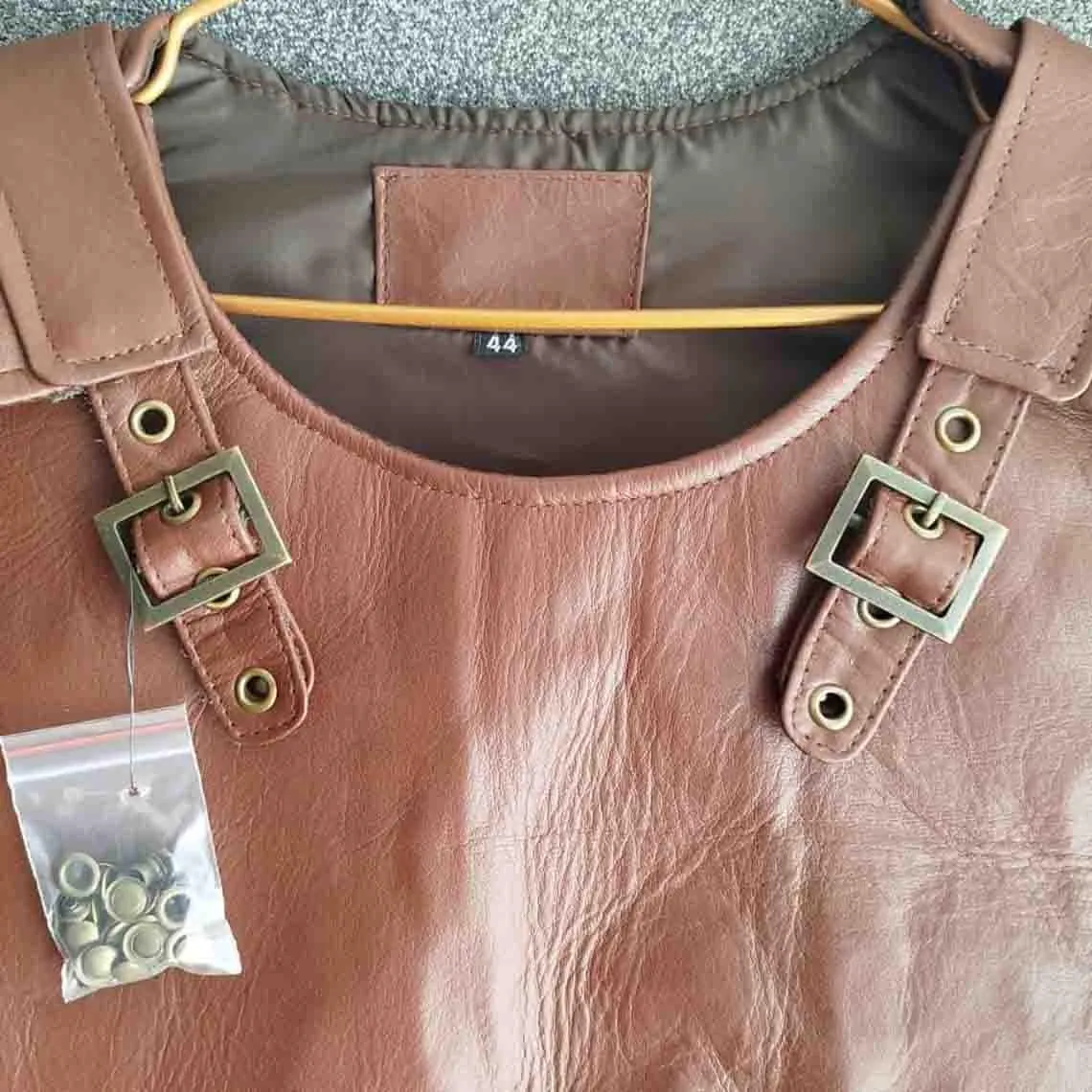 Handmade Chest Leather Armor: Custom Warrior Cosplay Costume for LARP, view 3