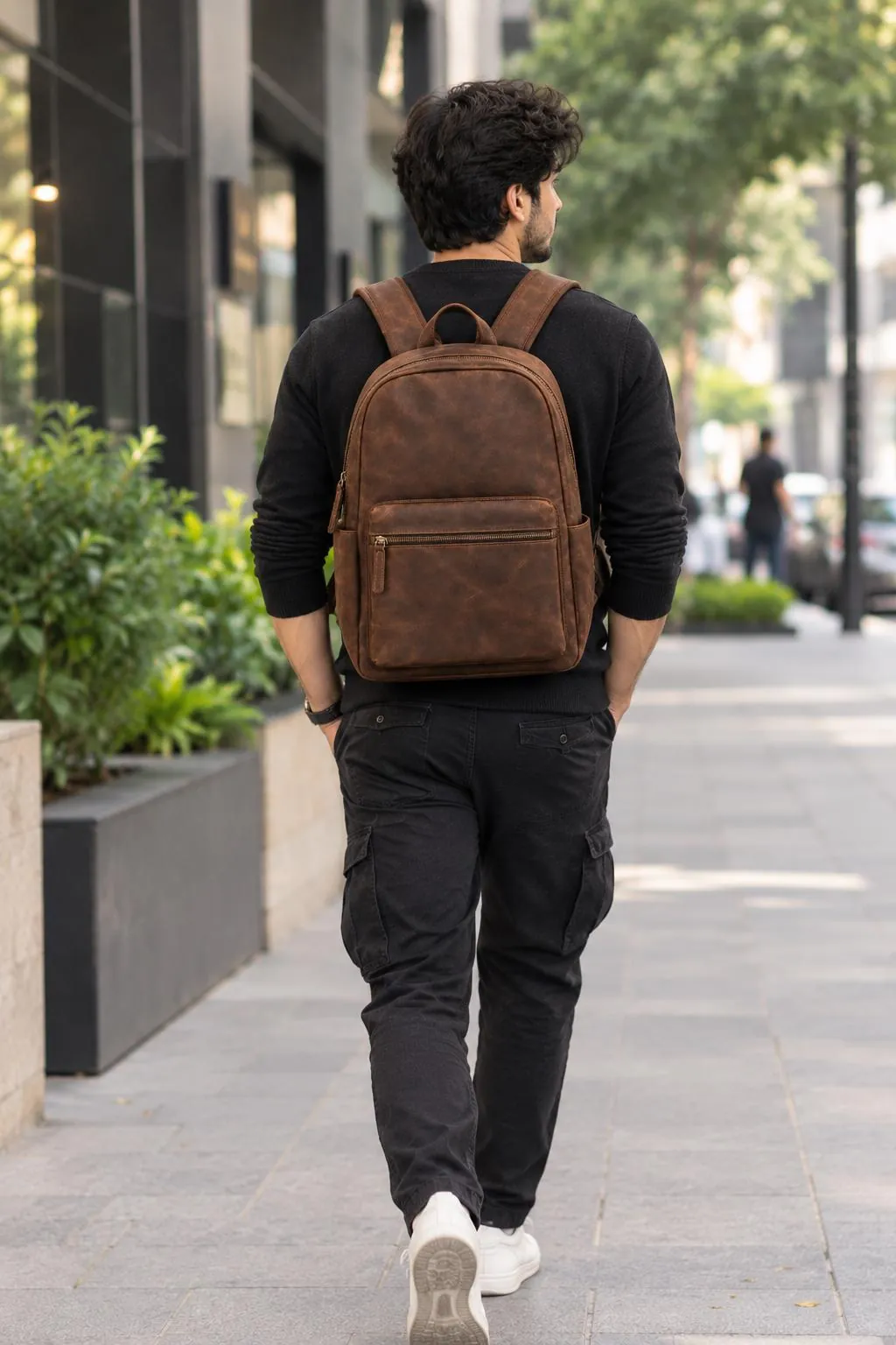 Handmade Crazy Horse Leather Backpack, view 8