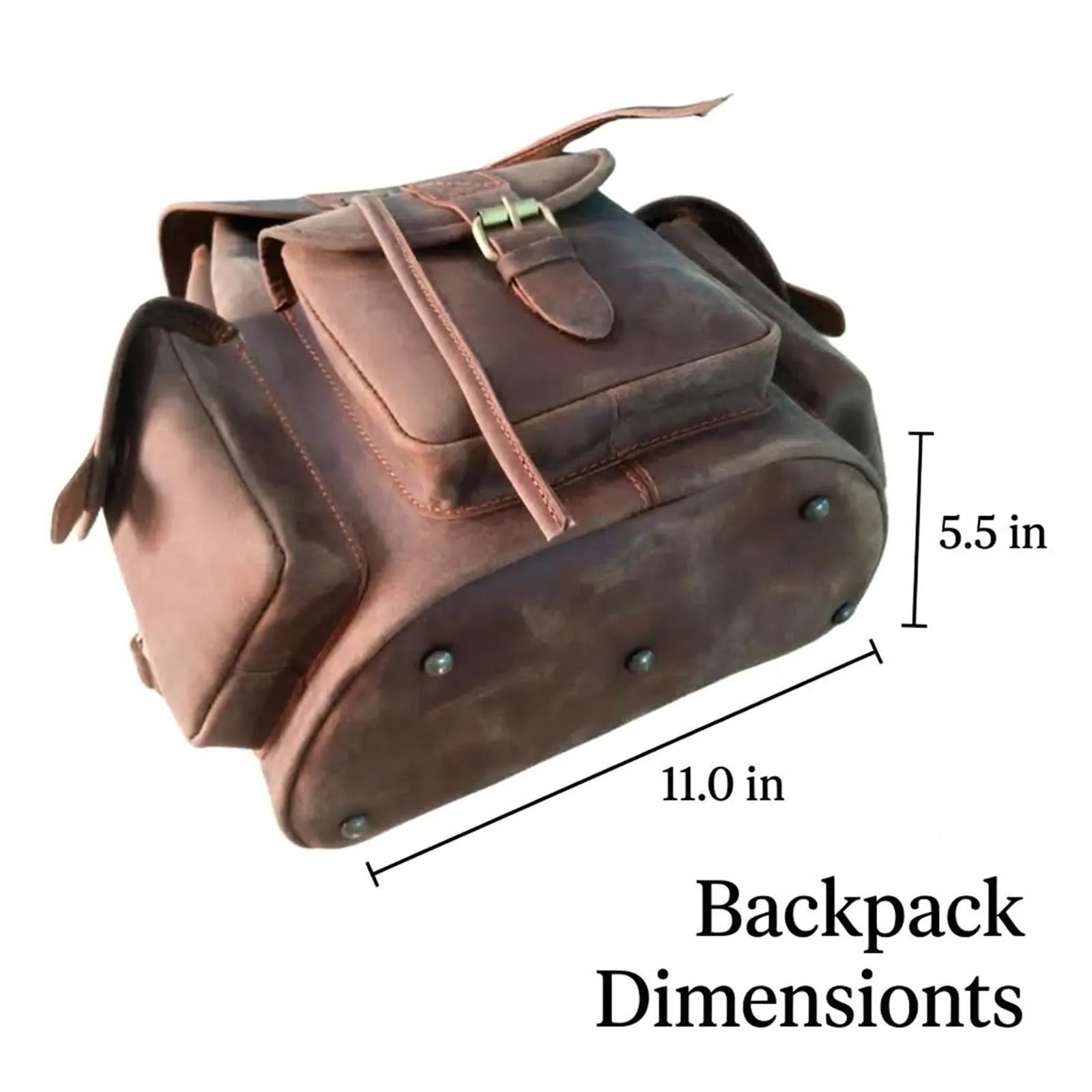 Handmade Full-Grain Leather Backpack, view 10