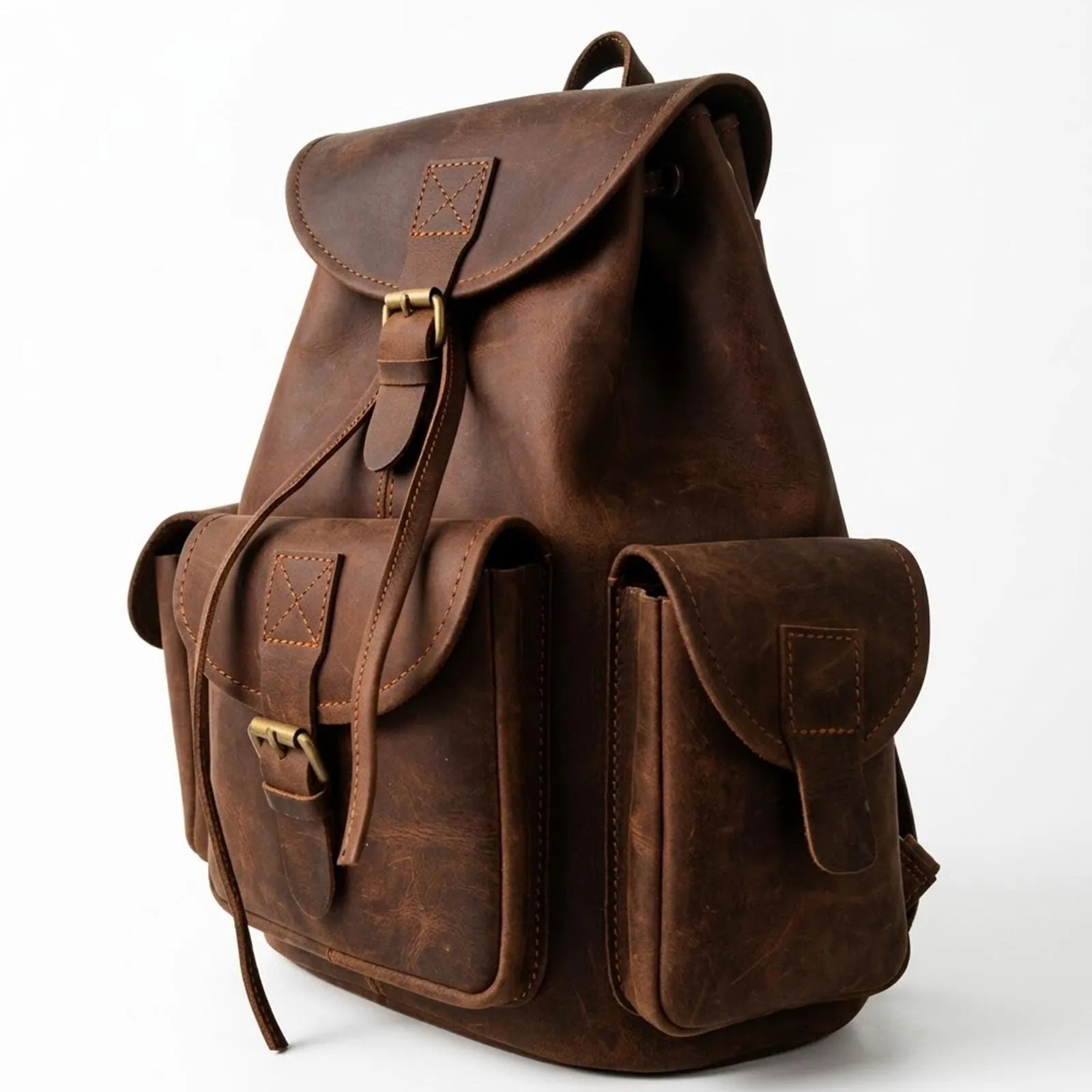 Handmade Full-Grain Leather Backpack, view 2