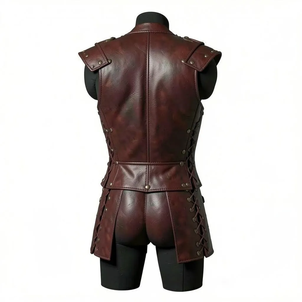 Handmade Medieval Chest Leather Armor With Pauldrons and Bracers, view 2