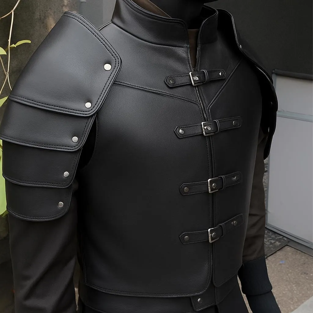 Medieval Leather Cuirass with Shoulder Armor, view 2