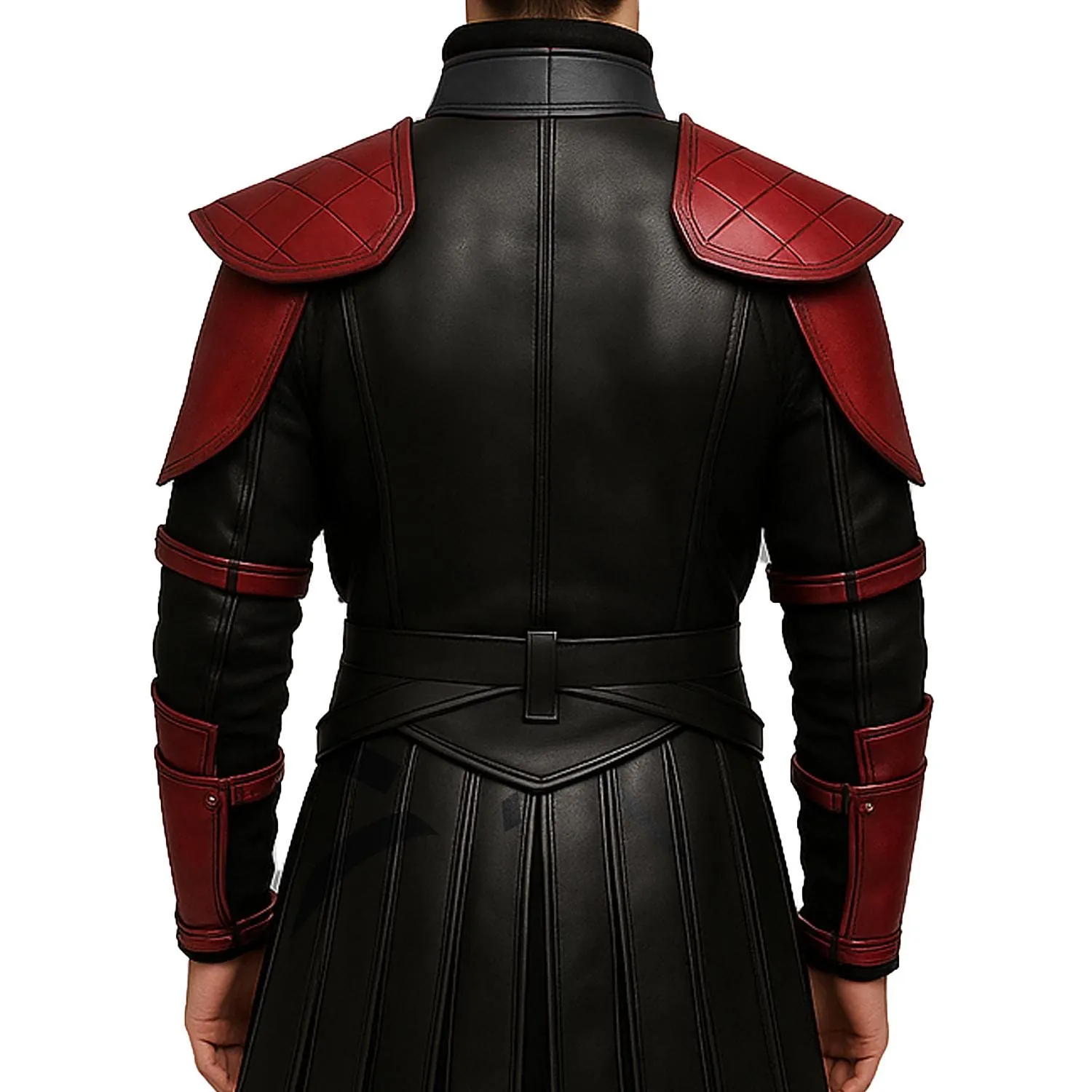 Men’s Black & Red Leather Armor Costume, view 2