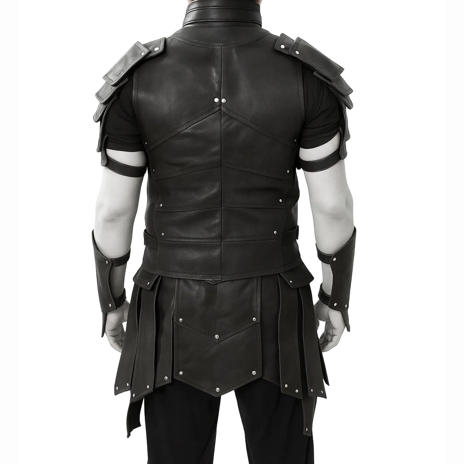Personalized Leather Armor Set for Men: Medieval Knight Viking LARP Cosplay, view 4
