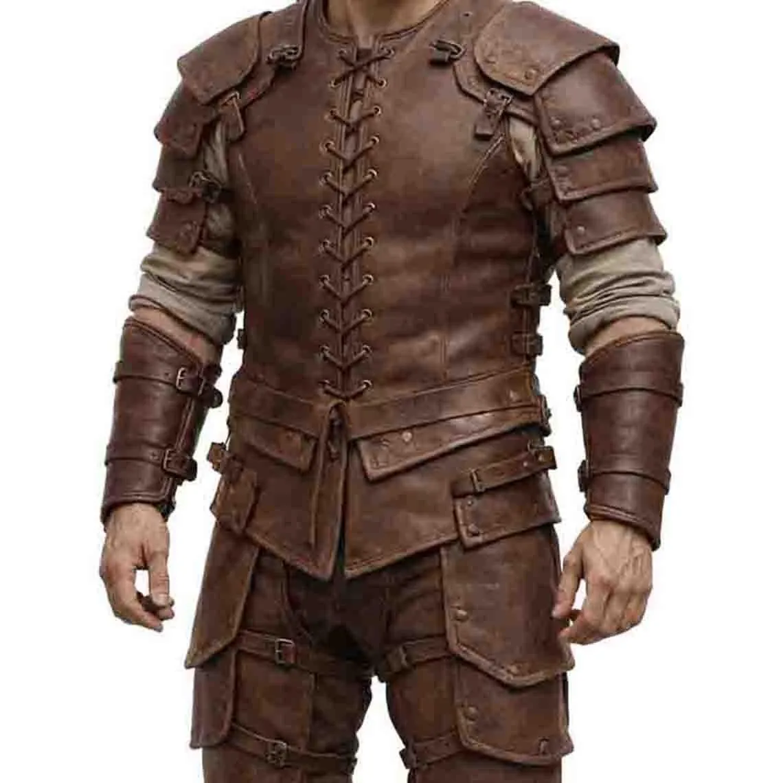 Personalized Medieval Leather Armor Set: Knight Viking LARP Cosplay