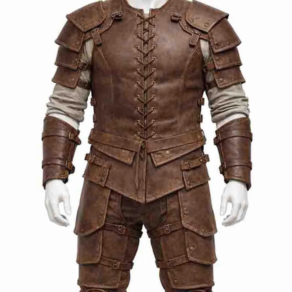 Personalized Medieval Leather Armor Set: Knight Viking LARP Cosplay, view 3